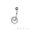 316L SURGICAL STEEL MULTI CZ DOUBLE HOOP BELLY BUTTON NAVEL RING 